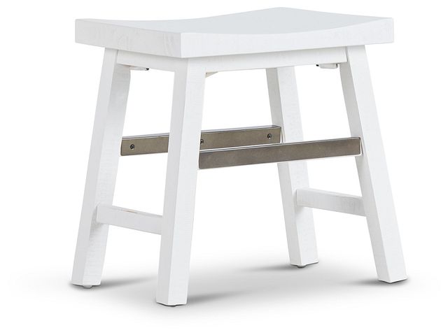 Heron Cove White Curved Stool