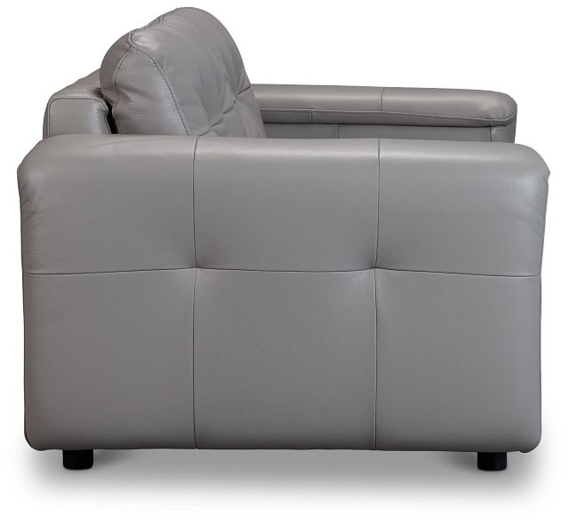 Rowan Gray Leather Loveseat