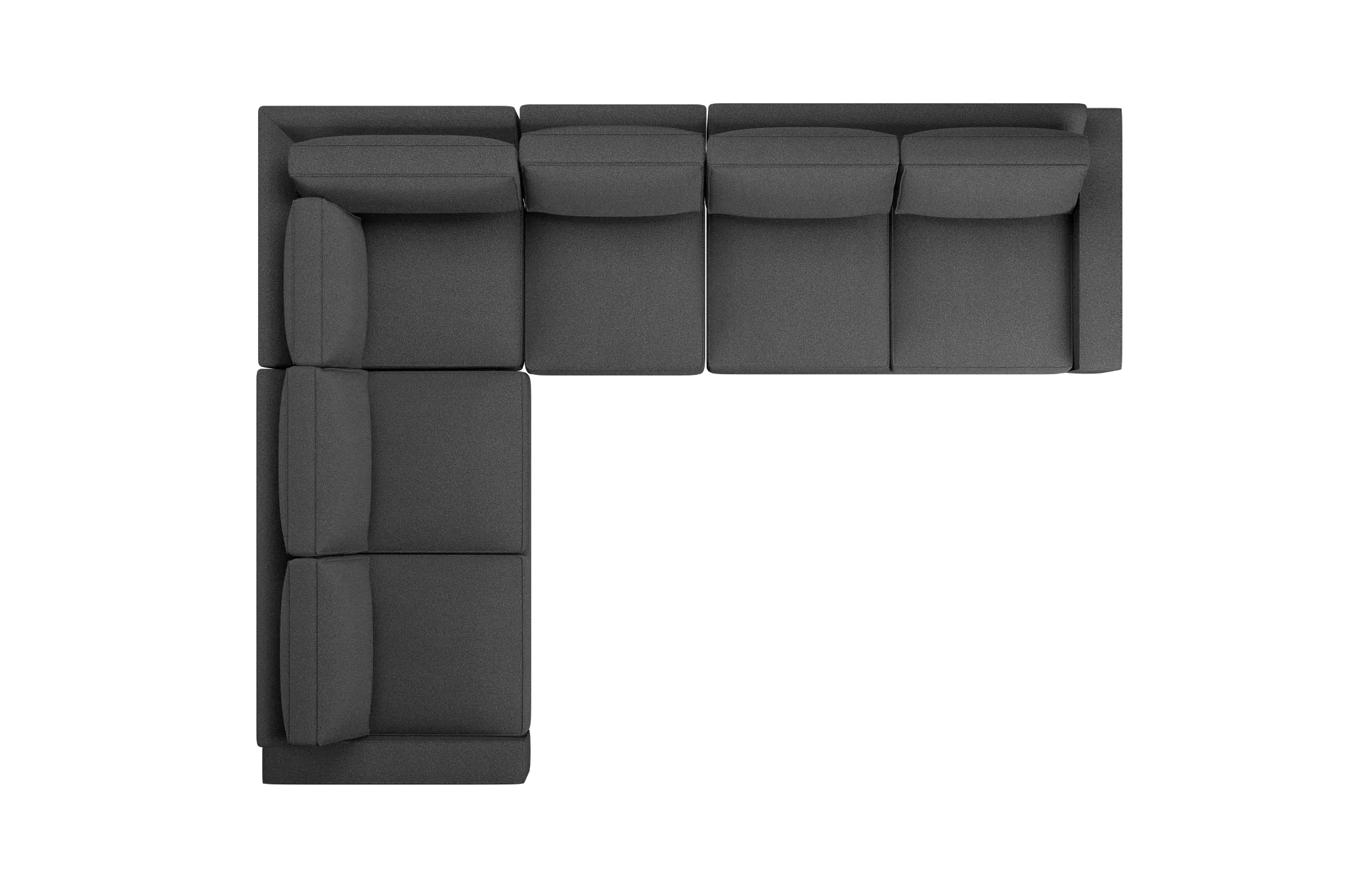Edgewater Delray Dark Gray Medium Two-arm Sectional