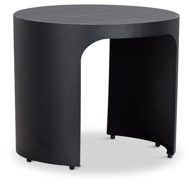 Abel Black Round End Table