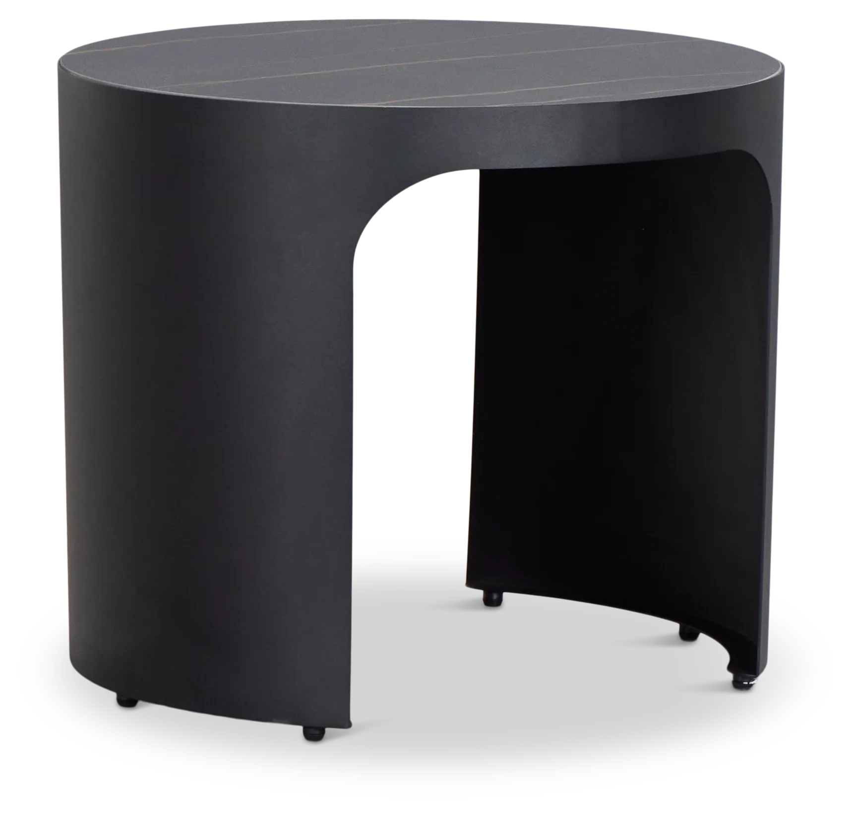 Abel Black Round End Table