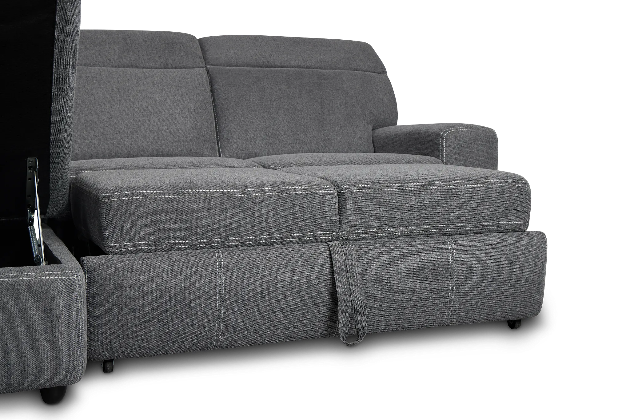 Callum Dark Gray Storage Small Left Power Chaise Sleeper Sectional