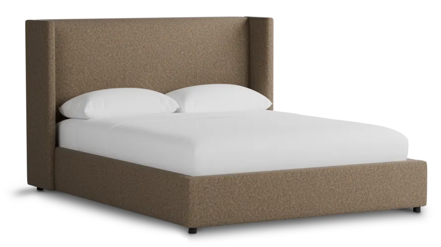 Captiva Merino Brown 48" Upholstered Shelter Bed
