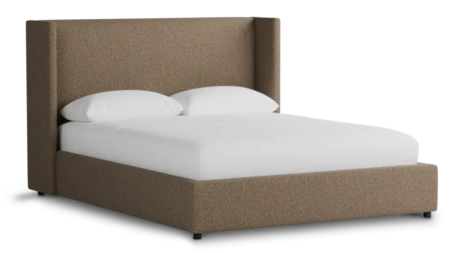 Captiva Merino Brown 48" Upholstered Shelter Bed Captiva Merino Brown 48" Upholstered Shelter Bed