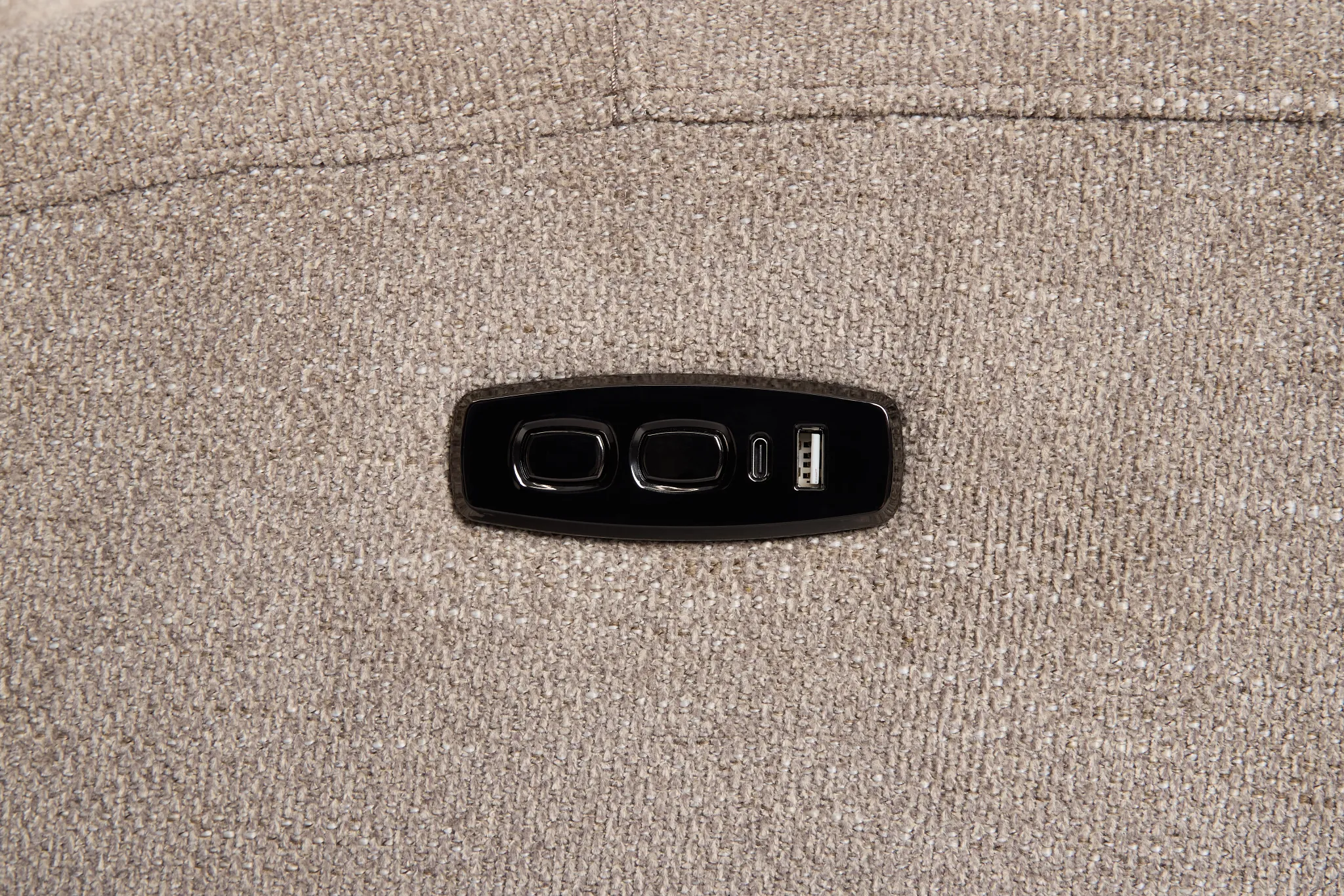 Walker Beige Fabric Power Recliner With Power Headrest