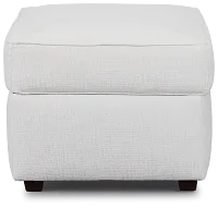 Avalon White Fabric Ottoman