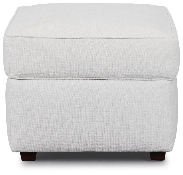 Avalon White Fabric Ottoman