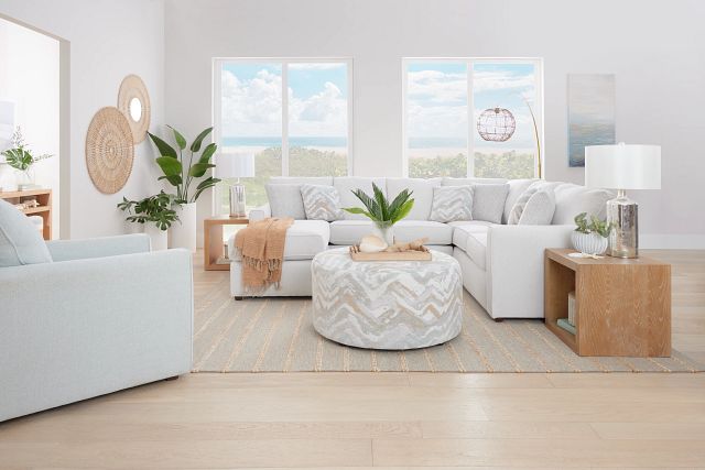 Avalon White Fabric Right Chaise Sectional