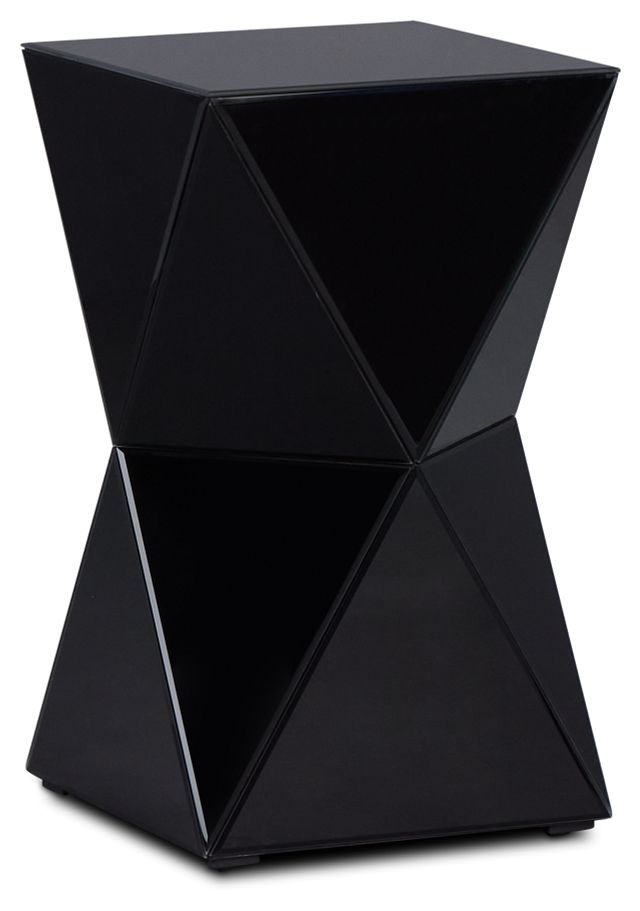 Alexia Black Glass End Table