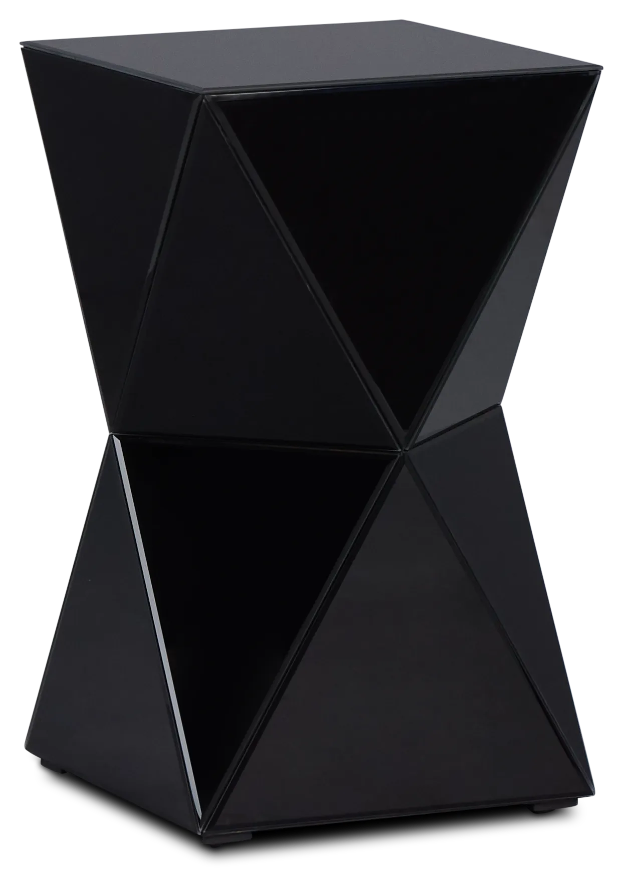 Alexia Black Glass End Table