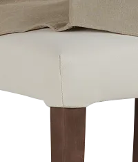 Destination Beige Short Slipcover Chair With Medium-tone Leg