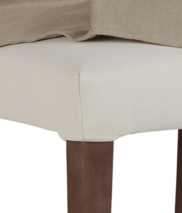 Destination Beige Short Slipcover Chair With Medium-tone Leg