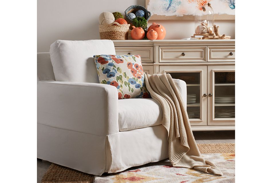 Bree White Fabric Chair Living Room Chairs City Furniture
