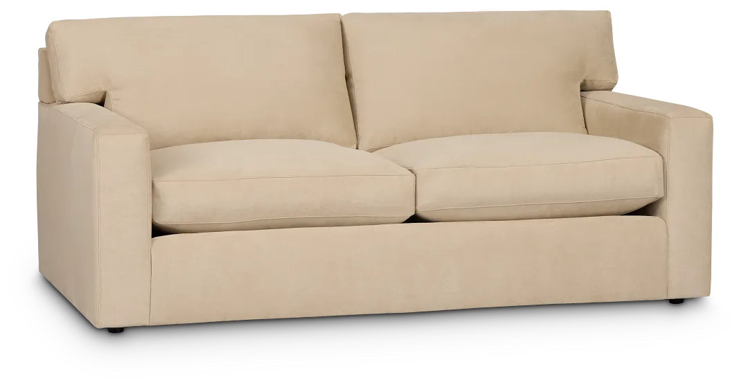 Hudson Beige Fabric Loveseat