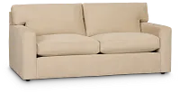 Hudson Beige Fabric Loveseat