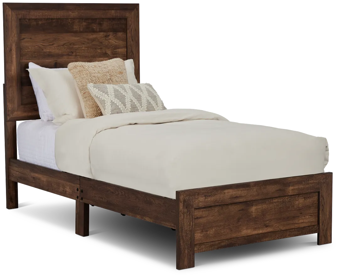 Ollie Dark Tone Panel Bed