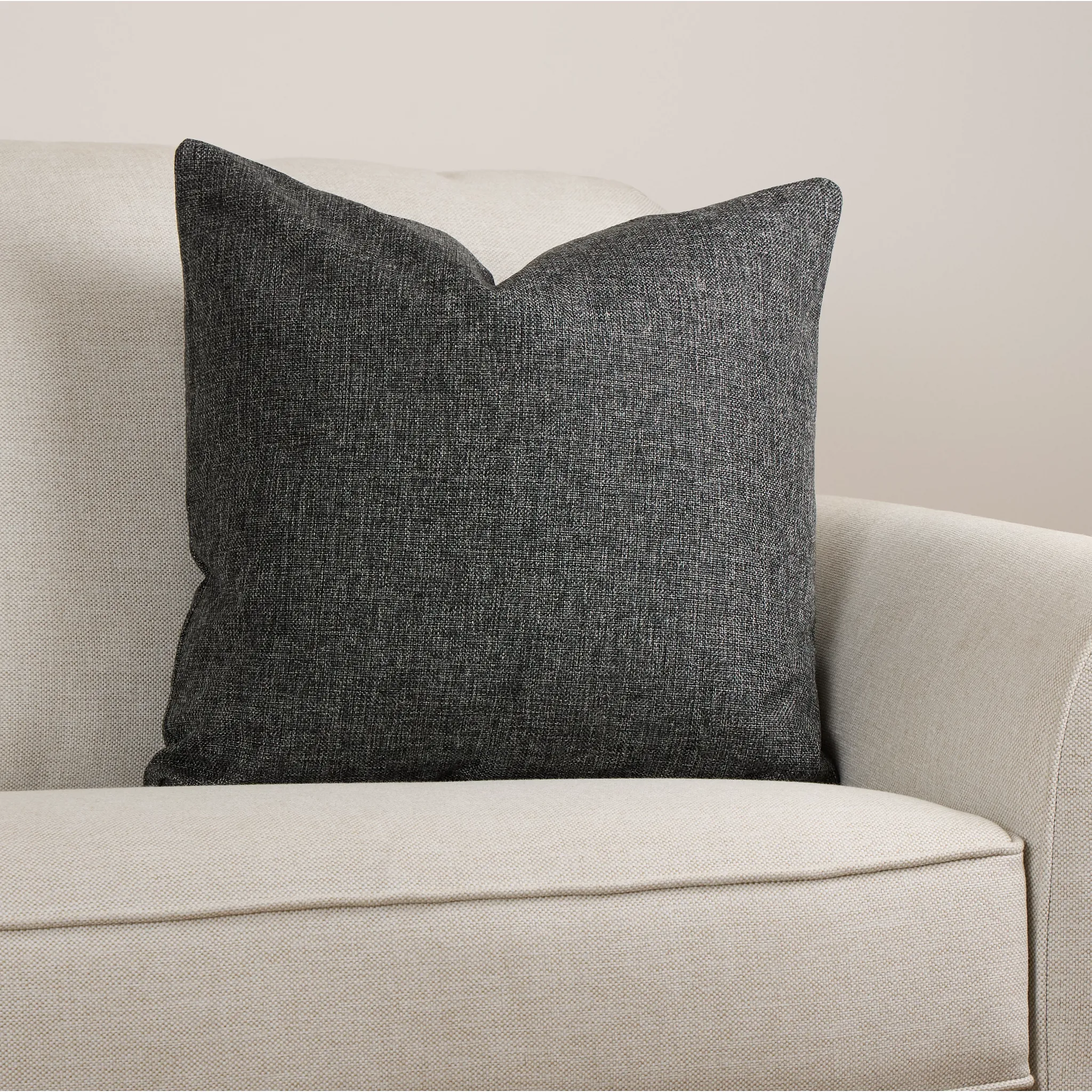 Brantley Dark Gray Fabric 20" Accent Pillow