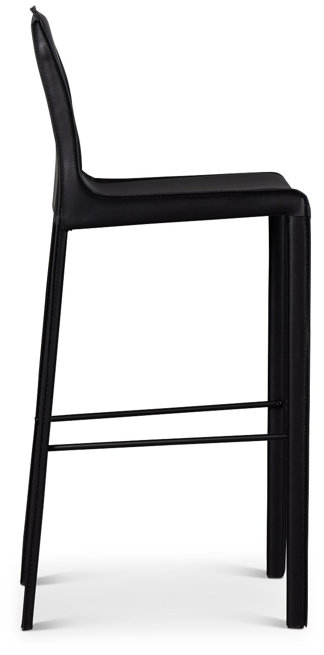 Lugo Black 30" Upholstered Barstool