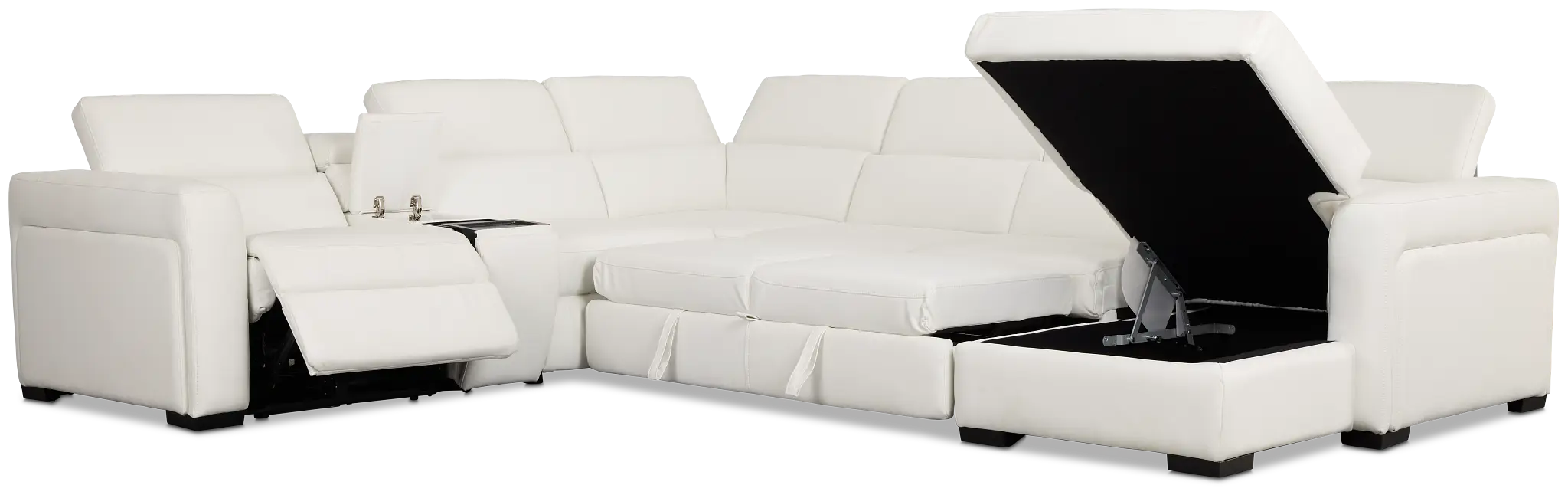 Melody White Storage Medium Right Power Reclining Chaise Sleeper Sect Melody White Storage Medium Right Power Reclining Chaise Sleeper Sect