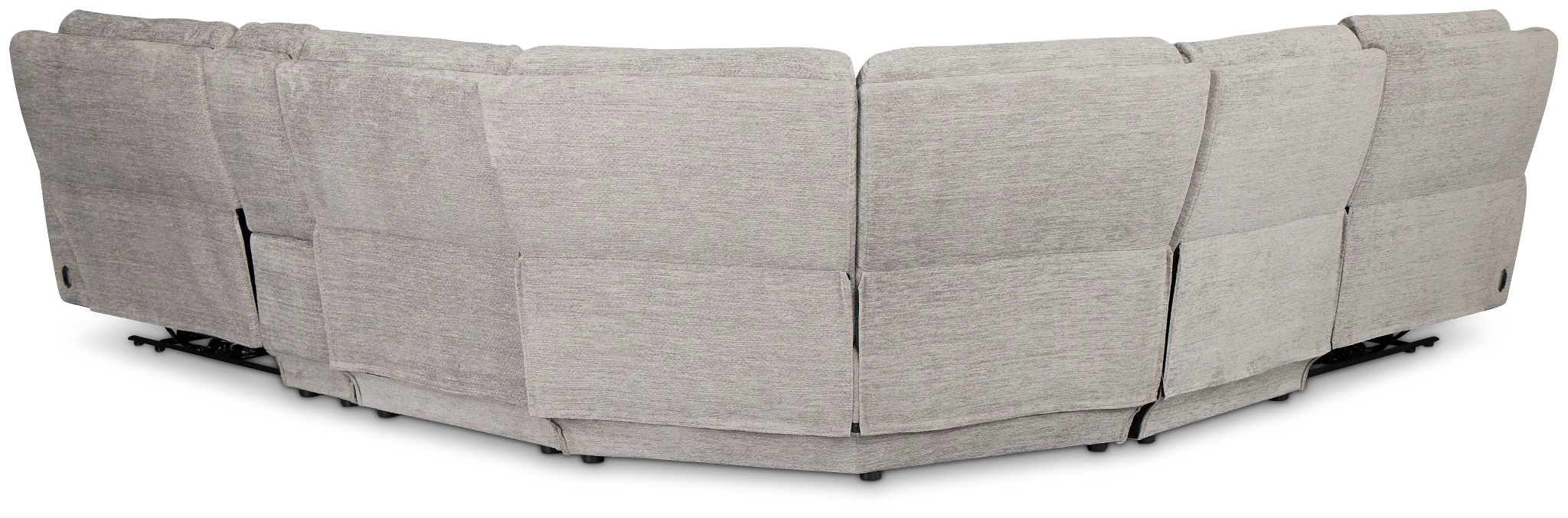 Bennett Gray Fabric Medium Dual Power 2-arm Reclining Sectional