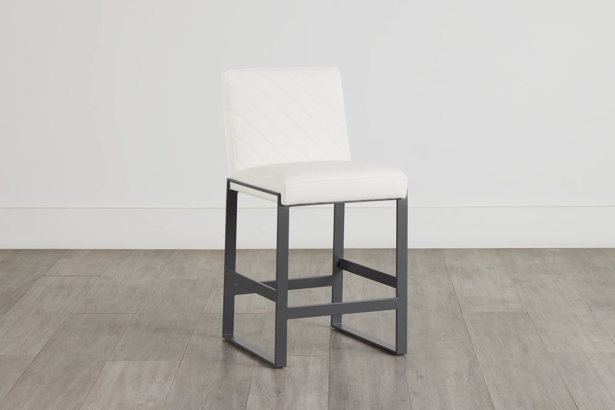 Harlem White 24" Upholstered Barstool