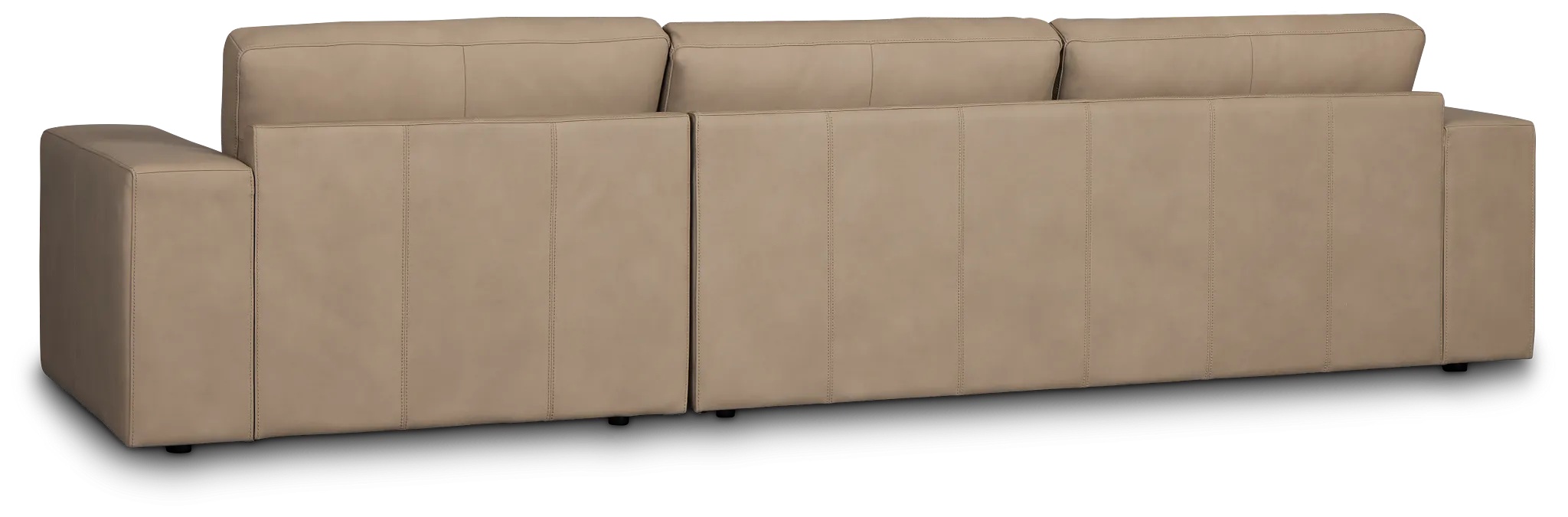 Kellan Taupe Leather Right Chaise Sectional