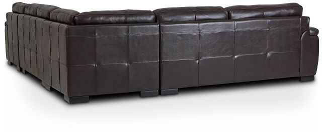 Braden Dark Brown Leather Medium Right Chaise Sectional