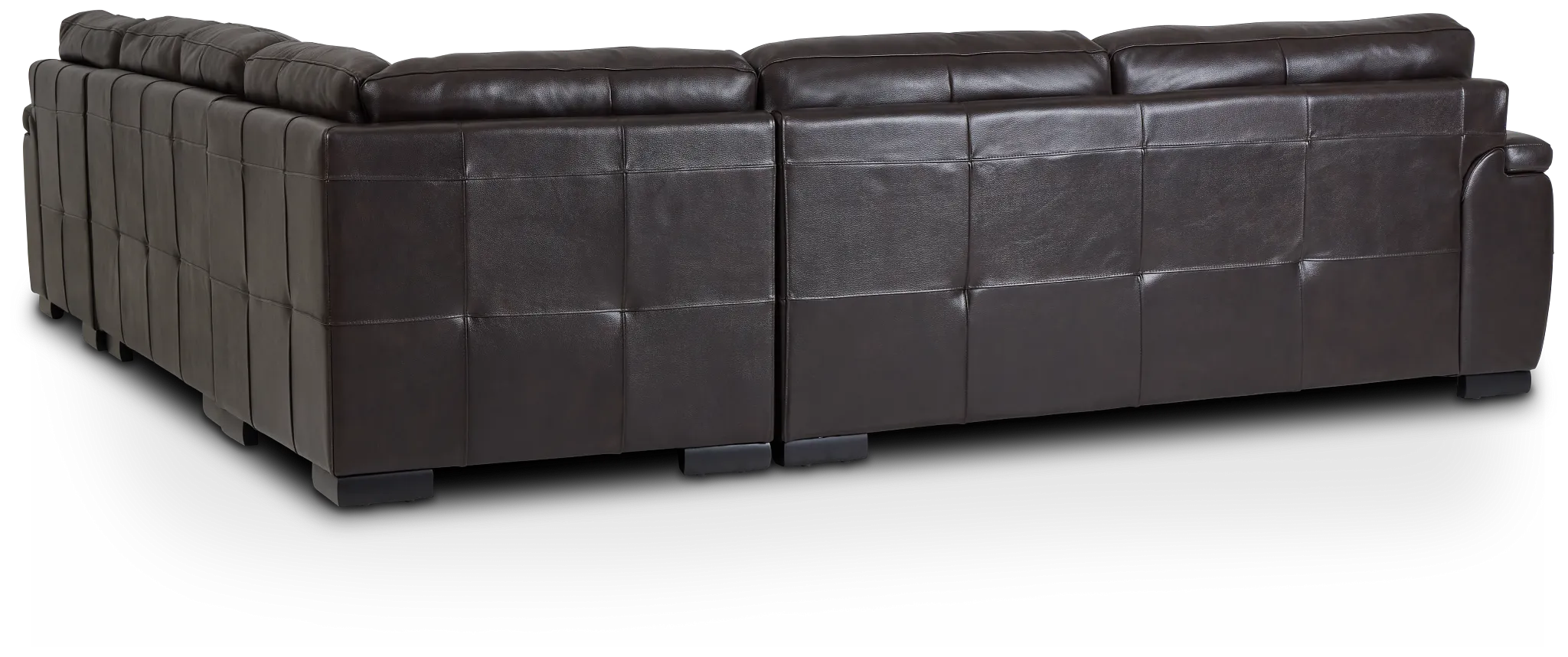 Braden Dark Brown Leather Medium Right Chaise Sectional