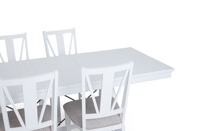 Heron Cove White Trestle Rectangular Table & 4 Upholstered Chairs (10)