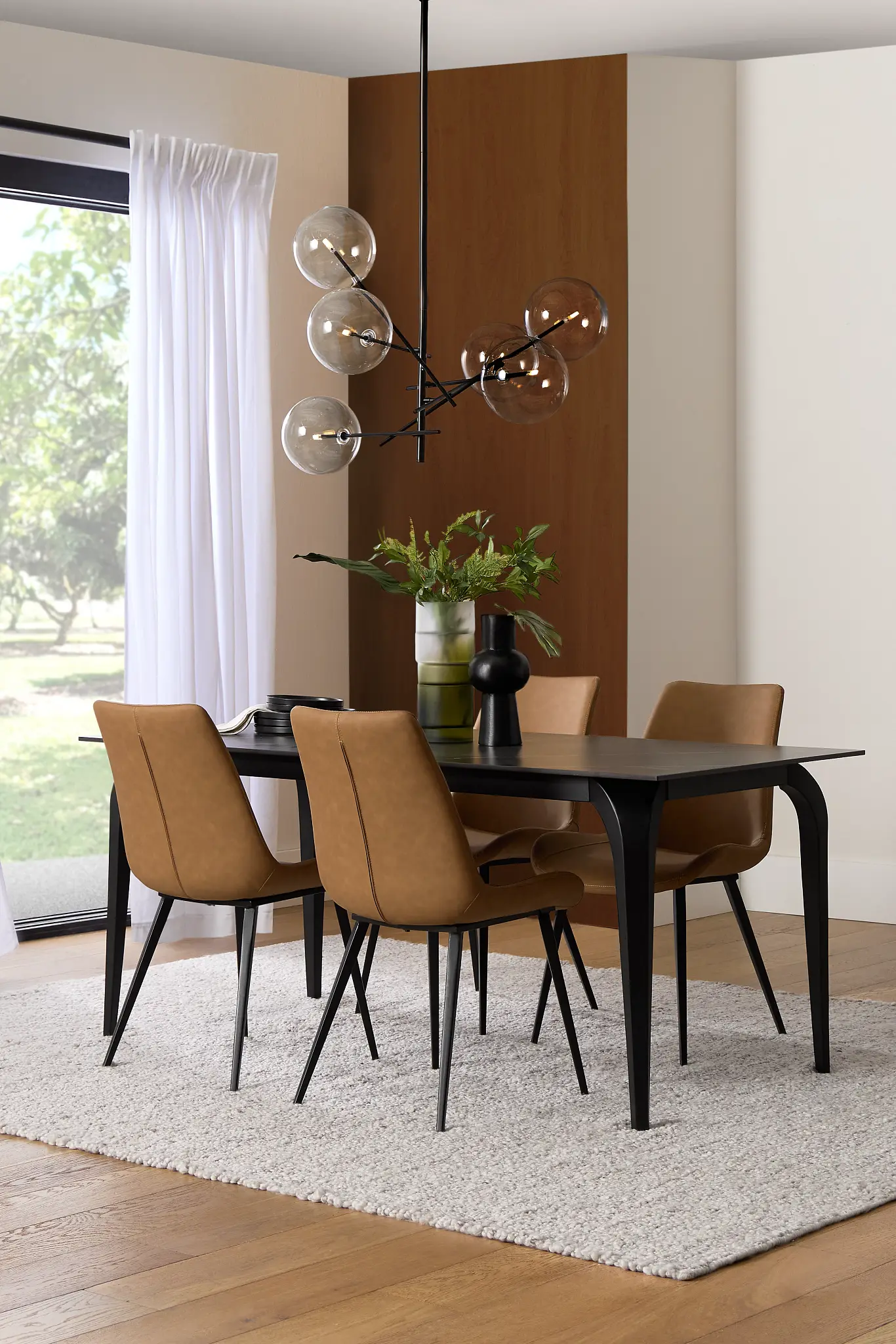 Sierra Black Stone Rectangular Table & 4 Upholstered Chairs Sierra Black Stone Rectangular Table & 4 Upholstered Chairs