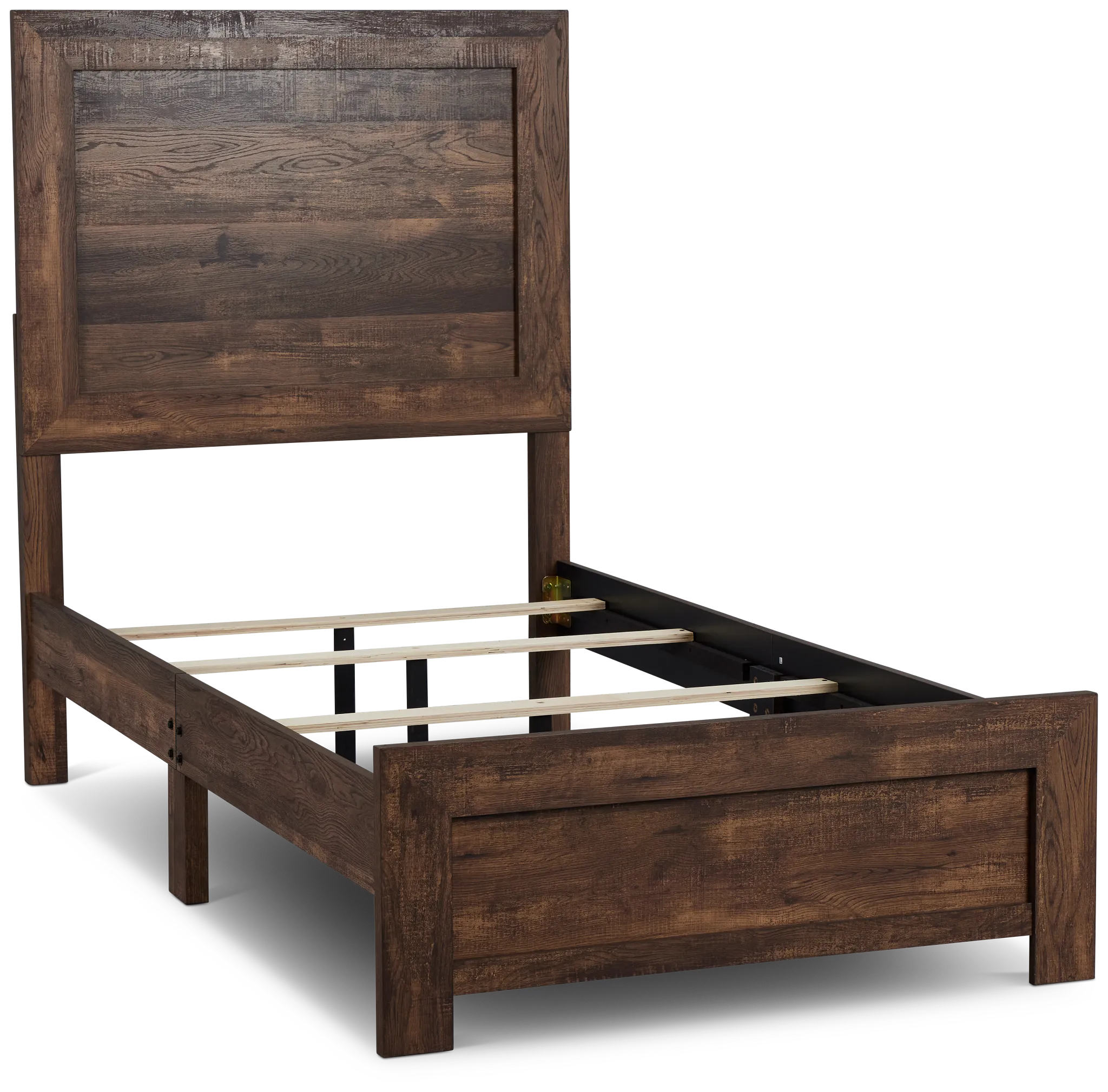 Ollie Dark Tone Panel Bed