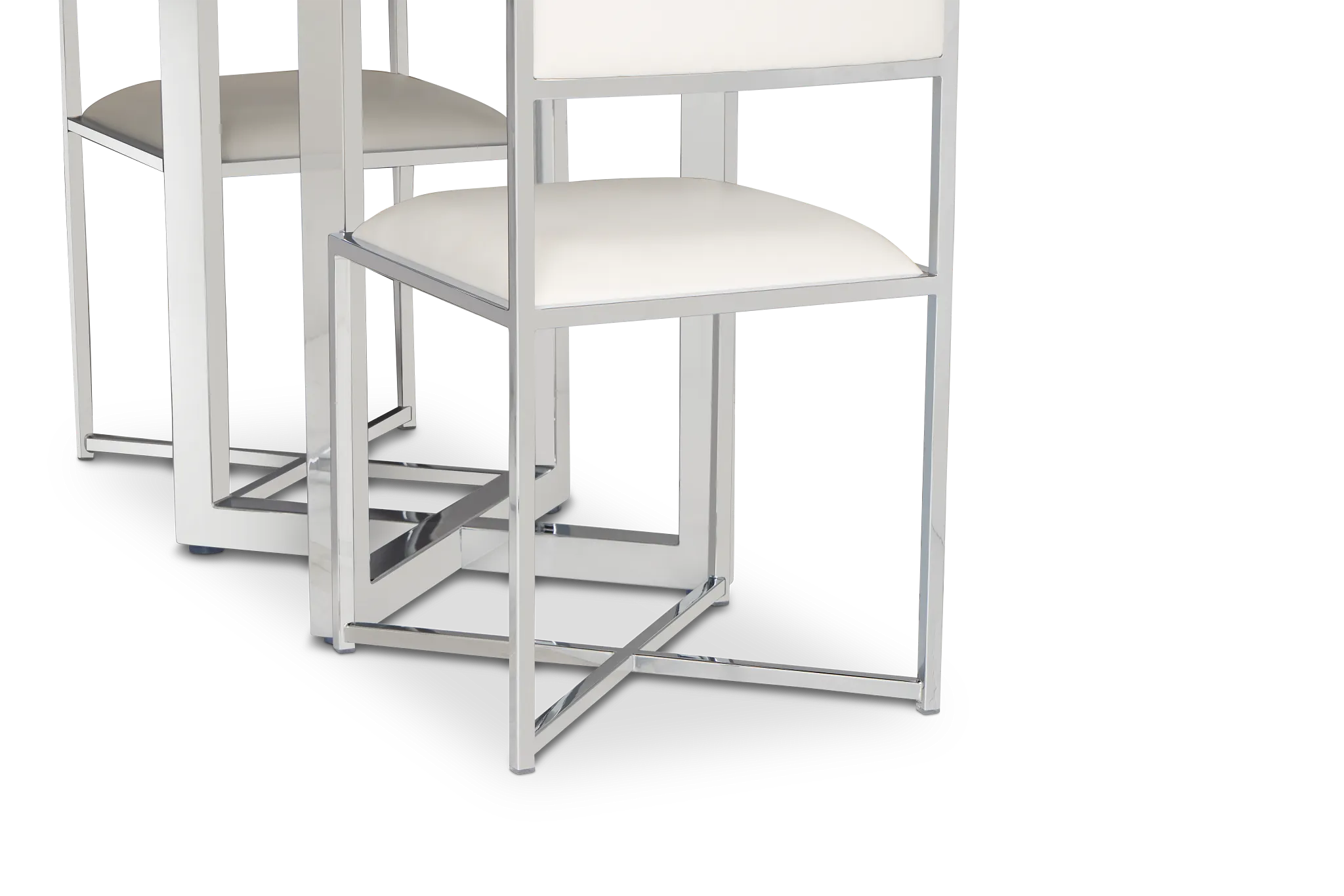 Amalfi White Marble Rectangular Table & 4 Metal Chairs