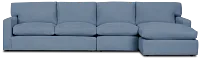 Hudson Blue Fabric Small Right Chaise Sectional