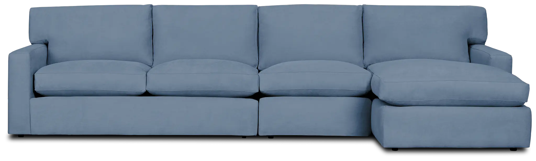 Hudson Blue Fabric Small Right Chaise Sectional Hudson Blue Fabric Small Right Chaise Sectional