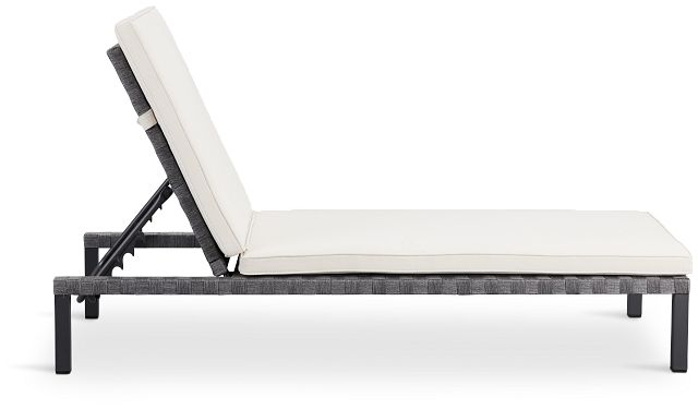 Barbados White Woven Cushioned Chaise