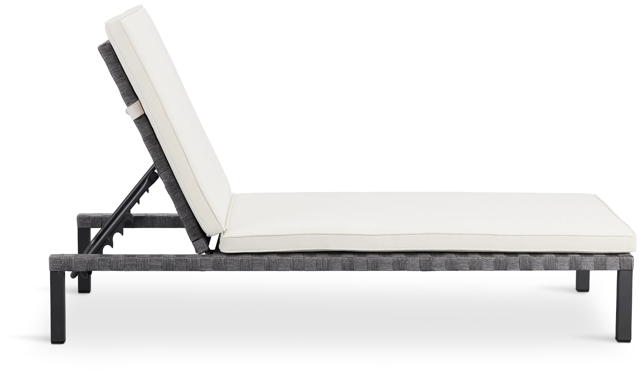 Barbados White Woven Cushioned Chaise