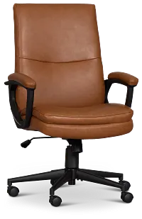 Krista Medium Brown Upholstered Desk Chair