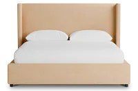 Captiva Merino Taupe 48" Upholstered Shelter Bed