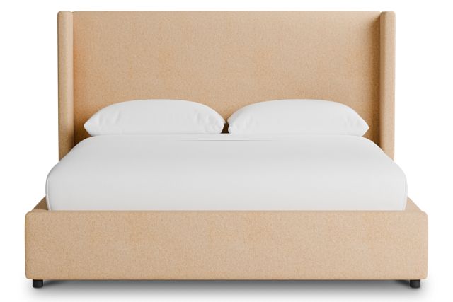 Captiva Merino Taupe 48" Upholstered Shelter Bed