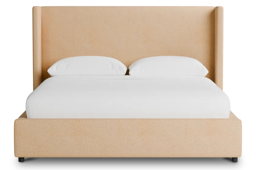 Captiva Merino Taupe 48" Upholstered Shelter Bed