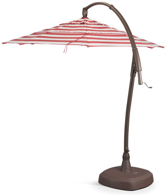 Belize Red Stripe Cantilever Umbrella Set