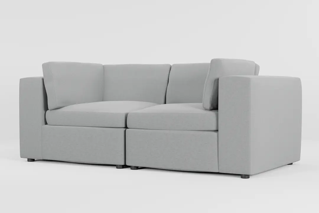 Destin Suave Gray Fabric 2-piece Modular Sofa Destin Suave Gray Fabric 2-piece Modular Sofa