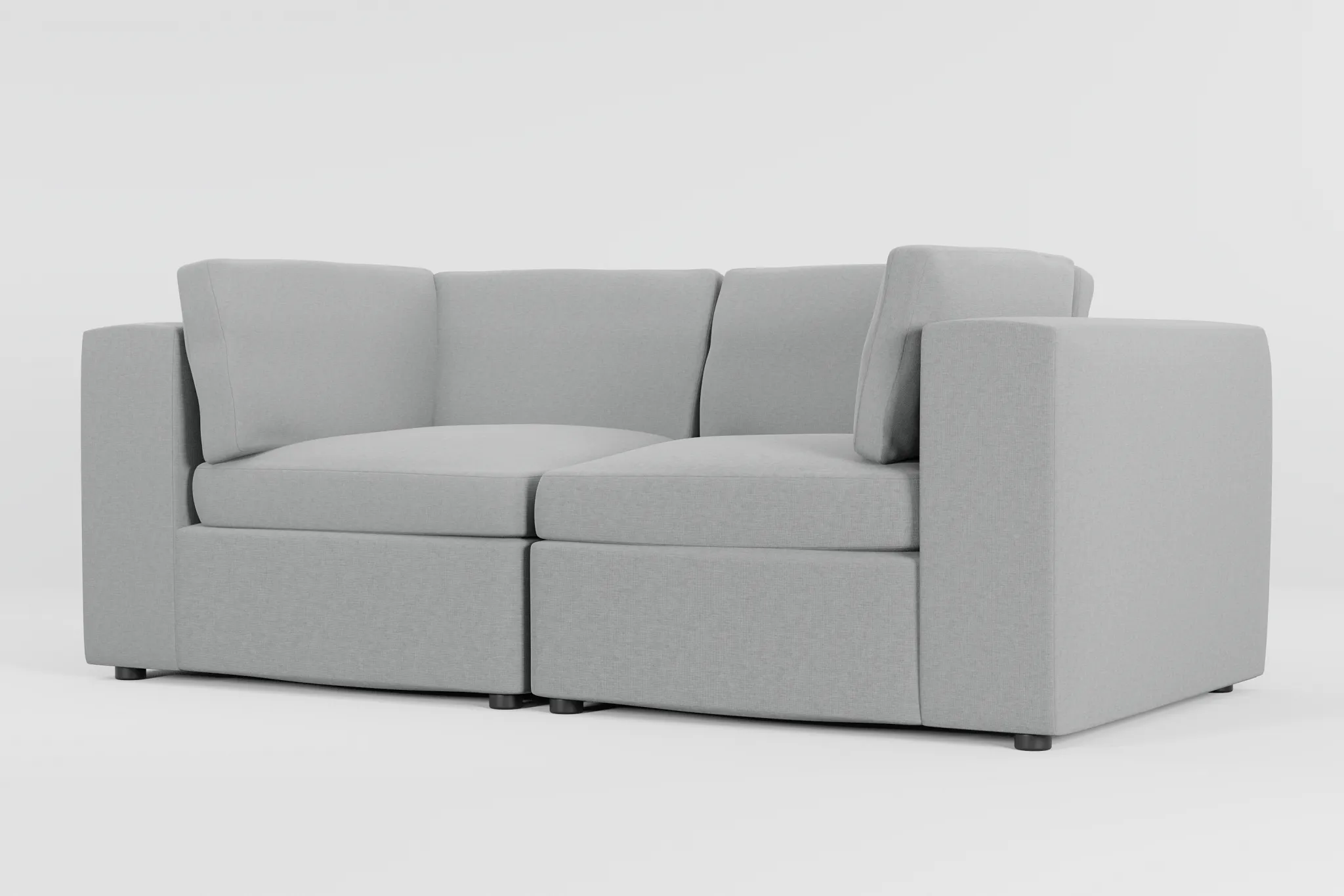 Destin Suave Gray Fabric 2-piece Modular Sofa