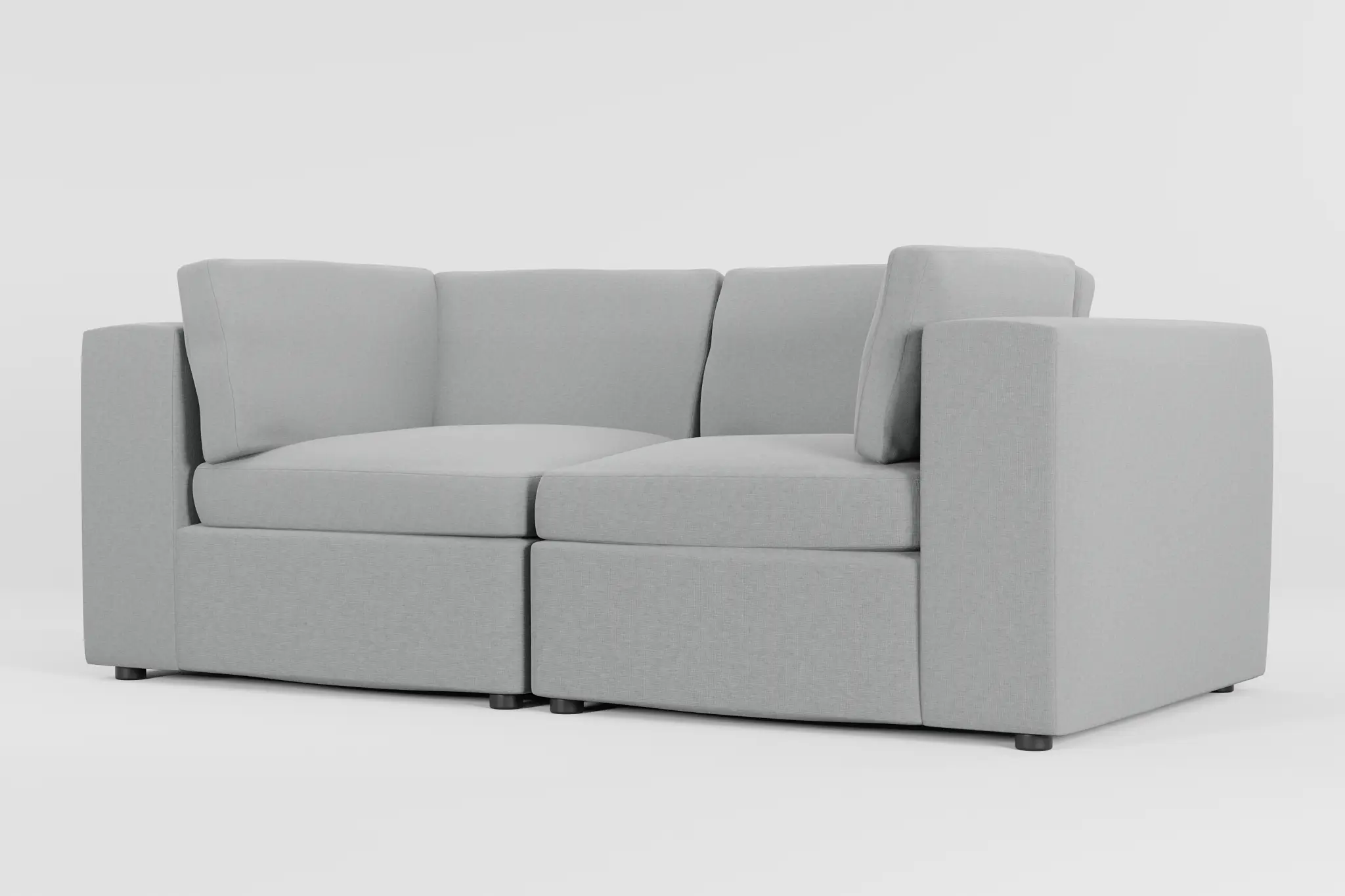 Destin Suave Gray Fabric 2-piece Modular Sofa Destin Suave Gray Fabric 2-piece Modular Sofa