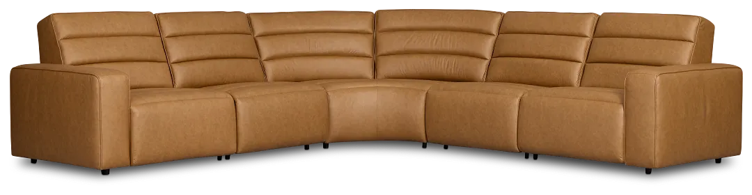 Sawyer Light Brown Micro Small Dual Power Reclining Two-arm Sectional