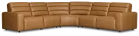Sawyer Light Brown Micro Small Dual Power Reclining Two-arm Sectional