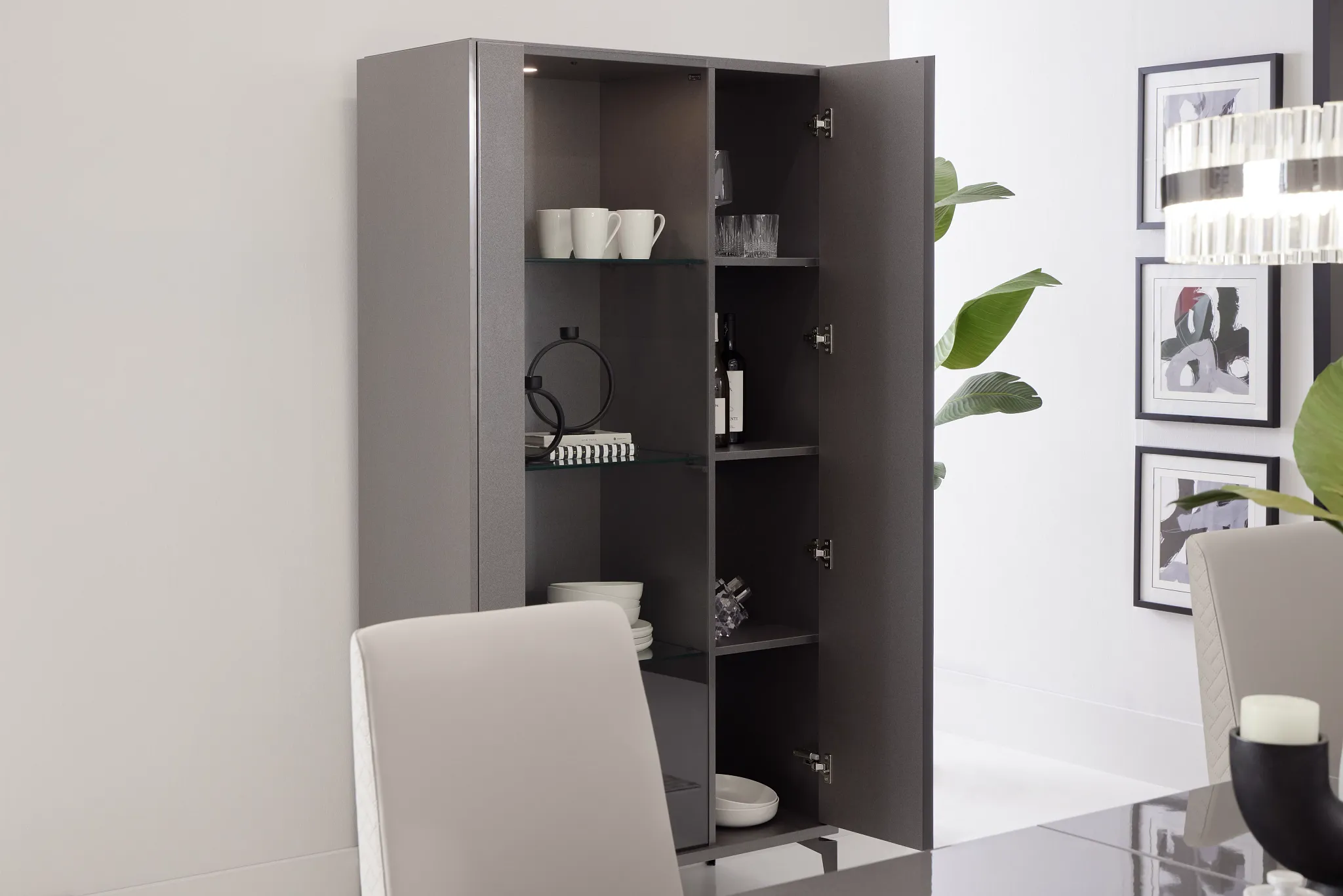 Oslo Gray 2-door Curio