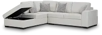 Blakely White Fabric Small Left Bumper Sectional
