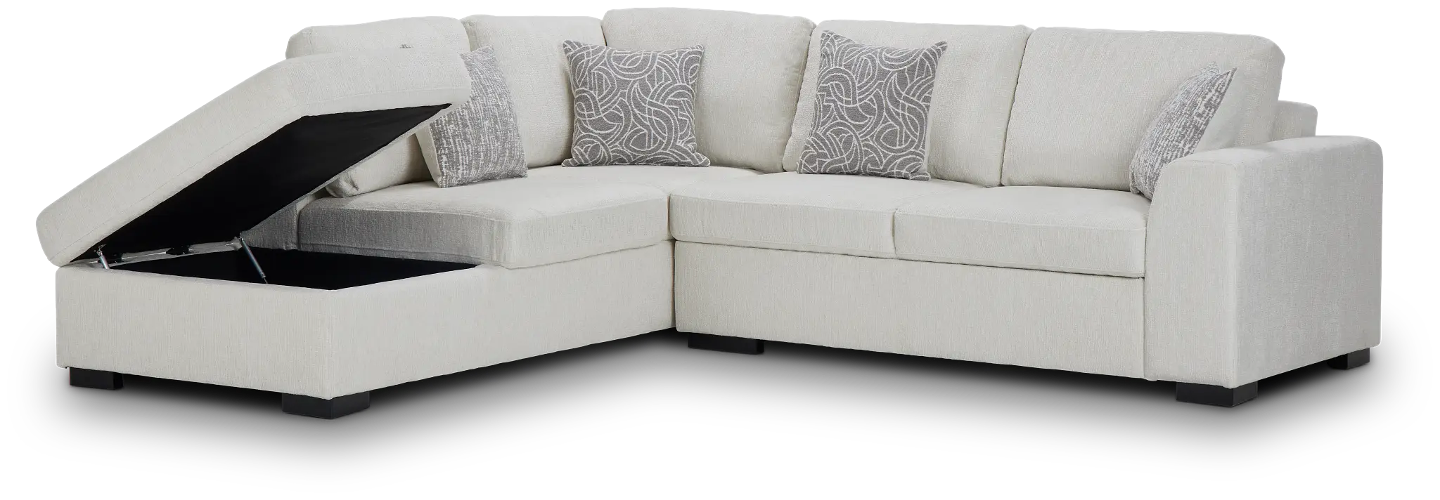 Blakely White Fabric Small Left Bumper Sectional Blakely White Fabric Small Left Bumper Sectional