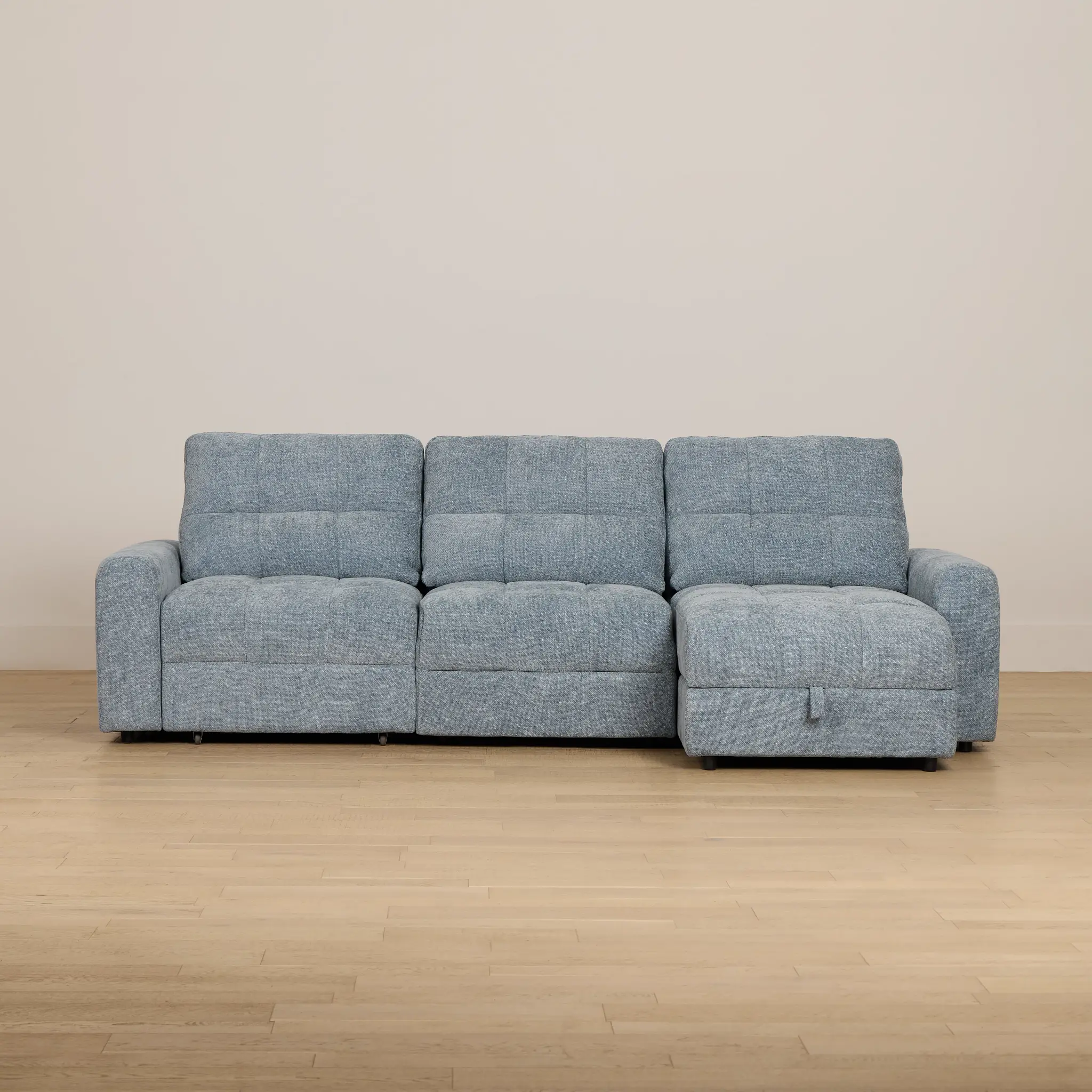 Hendrix Light Blue Fabric Right Power Extension Chaise Sectional Hendrix Light Blue Fabric Right Power Extension Chaise Sectional